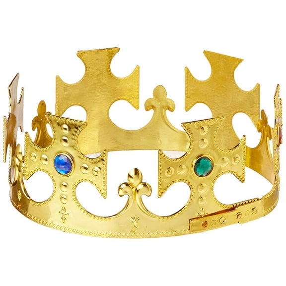 6 Gold Jeweled Prince or King Crowns