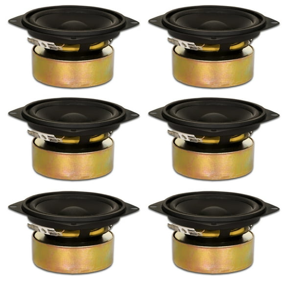 6 Goldwood Sound GW-204/8S Shielded 4" Woofers 70 Watt each 8ohm Replacement Speakers