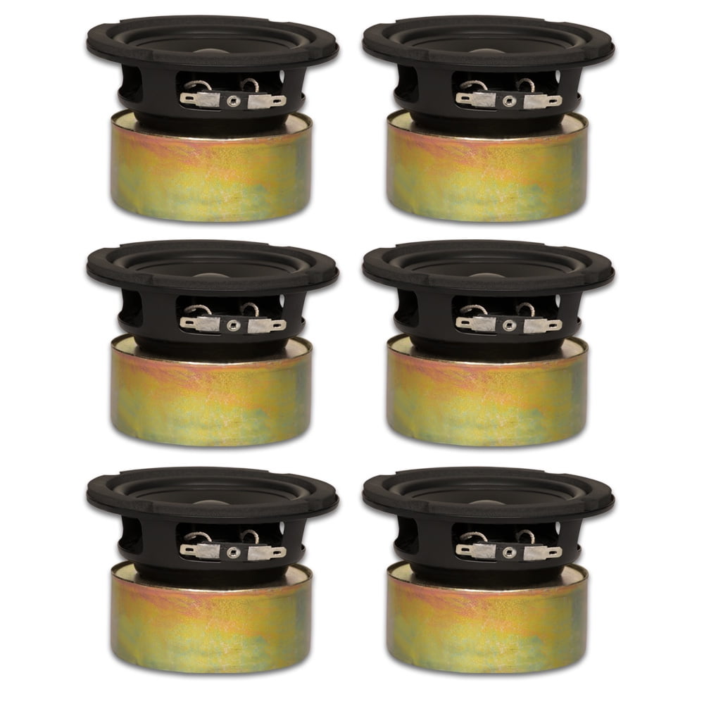 6 Goldwood Sound GW-4028/S Shielded 4" Woofers 70 Watt each 8ohm Replacement Speakers