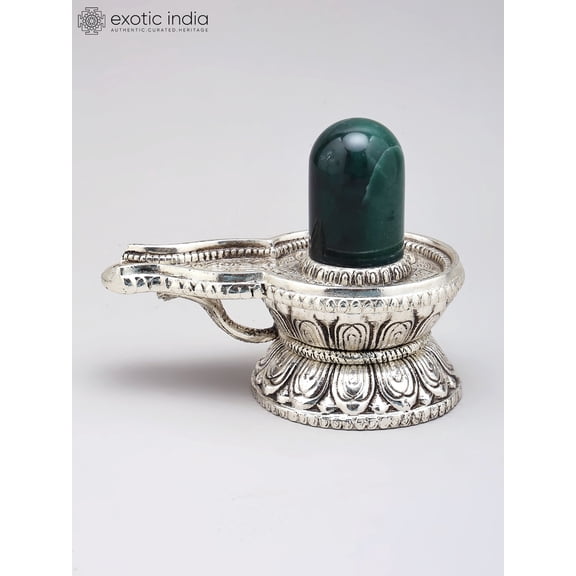 6" Green Jade Shivalingam with Gift Box