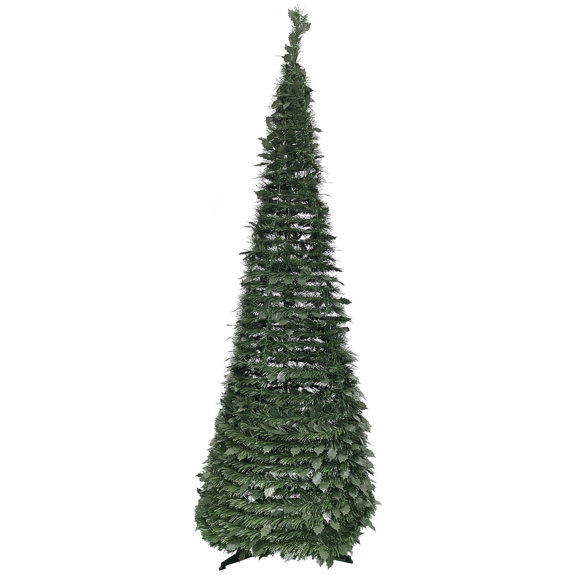 6' Green Tinsel PopUp Artificial Christmas Tree, Unlit