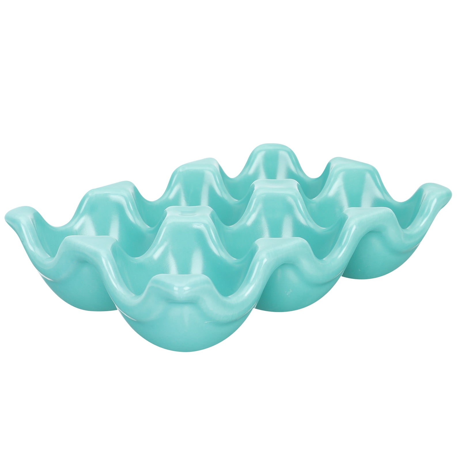 6 Grid Ceramic Egg Tray Porcelain Eggs Trays Holder Refrigerator Keeper