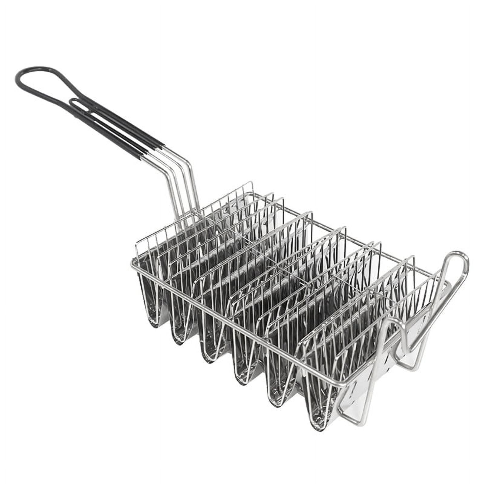 6 Grid Kitchen Fried Cooking French Fries Basket Tortilla Fry Basket for Deep Fat Fryer Basket
