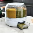 thumbnail image 1 of 6-Grid Rotating Cereal Dispenser with Countertop Design - Multi-Compartment Food Storage Container for Grains, Rice and Candy in Assorted Colors - Light Gray, 1 of 6