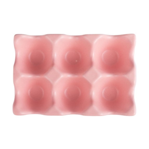 6 Grids Ceramic Egg Holder, Chicken Egg Trays, Ongmies 6-Grid Ceramic Egg Holder – Egg Storage Organizer for Refrigerator & Countertop Display, 1*Egg Rack