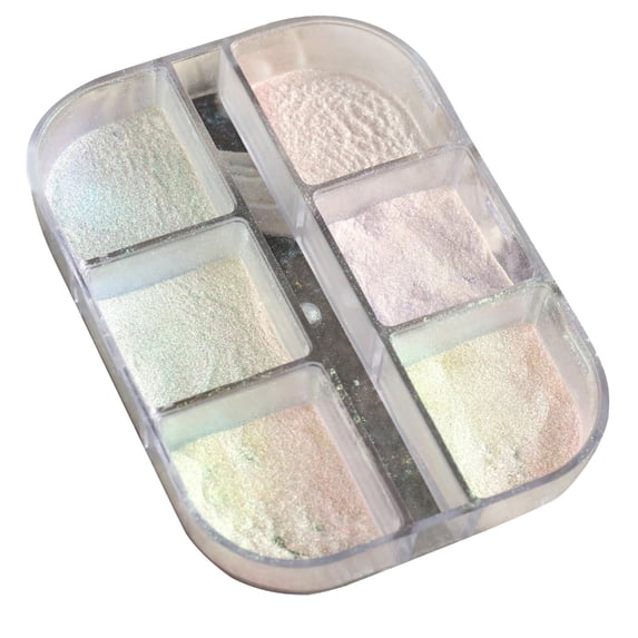 6 Grids Chrome Nail Powder Chrome Pearl Nail Powder Set Nail Glitter Powder Effect for Manicure Nail Art Decoration
