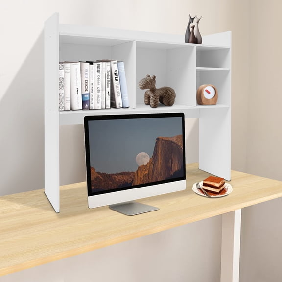 6 Grids Desk Bookshelf Desktop Storage Organizer Display Shelf Rack 36*9.2*31.5in Dorm Office