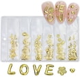 thumbnail image 1 of 6 Grids Gold/Silver Punk Metal Studs Shells Butterfly-Heart Rivet Art Jewels for Art Designs, 1 of 8
