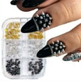 thumbnail image 1 of 6 Grids Gothic Nail Charms Studs, Metal Rivet Punk Nail Charms, Cone Spike Studs for DIY Crafts Decoration, 1 of 8