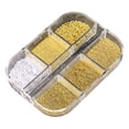 thumbnail image 1 of 6 Grids Pearl Parts Mixed Steel Beads Charms Design Art Decoration Manicure Jewelry Accessories, 1 of 9