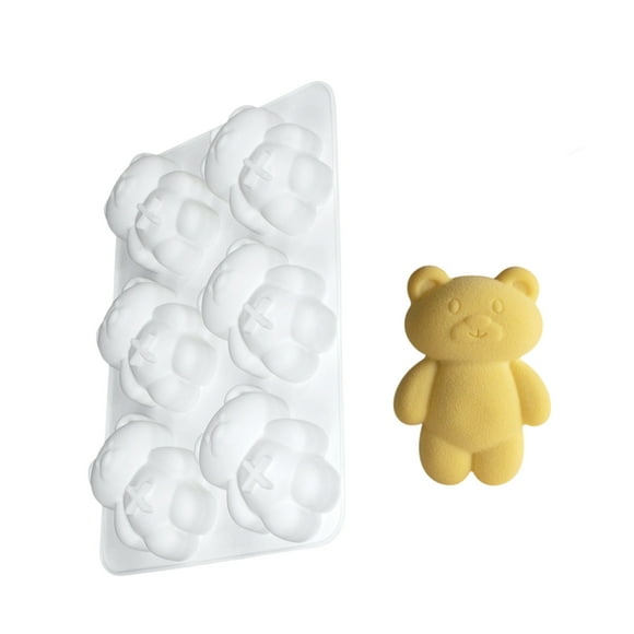 6 Grids Silicone Bear Shape Mold for Muffins and Chocolates Nonstick Bakewares