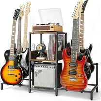 6 Guitar Rack, Multi Guitar Stand with Amp Stand for Music Studio