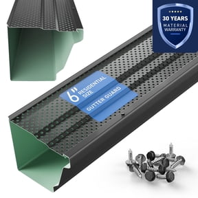 6" Gutter Guards Leaf Protection, Domestic Aluminum Gutter Covers 6 Inch (Sample, Black)