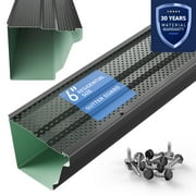 6 Gutter Guards Leaf Protection, Domestic Aluminum Gutter Covers 6 Inch Sample, Black
