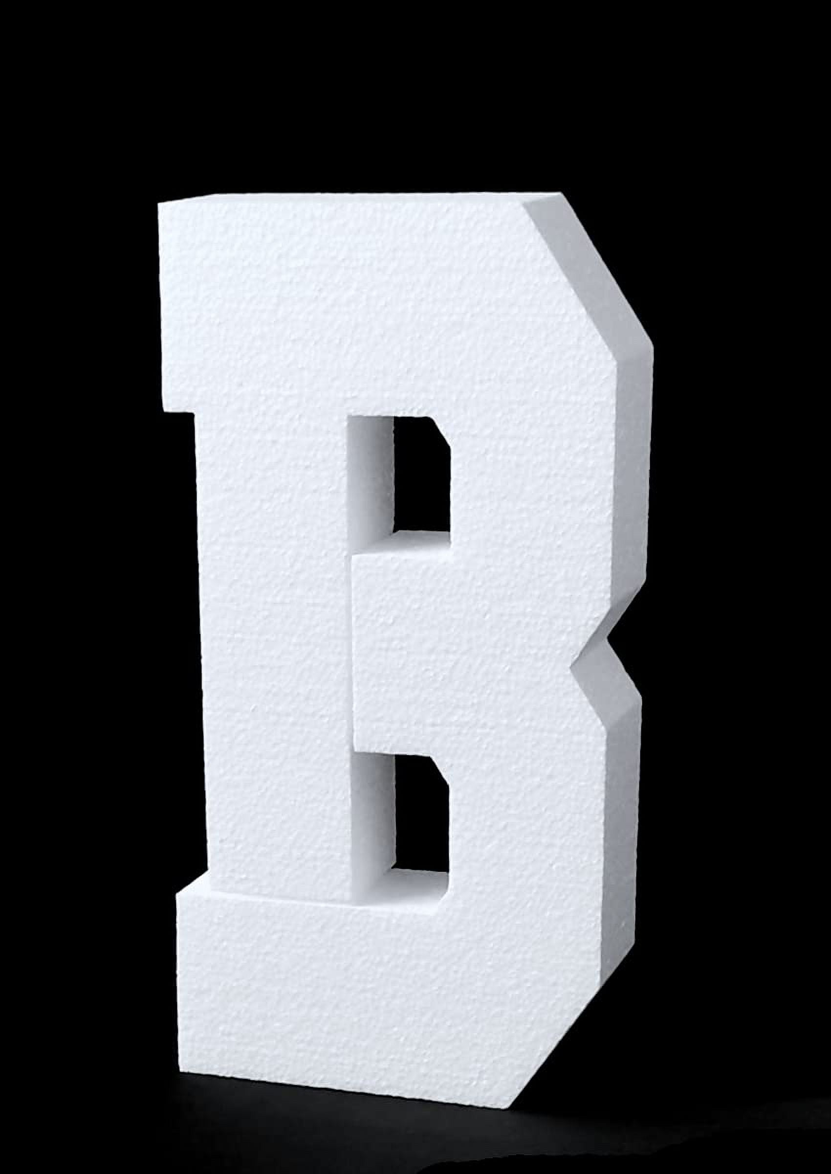 6'' H Free Standing 2'' Thick EPS Foam Letters Bottom Stable Wind Resistant for Party Signs and Games (Letter B)