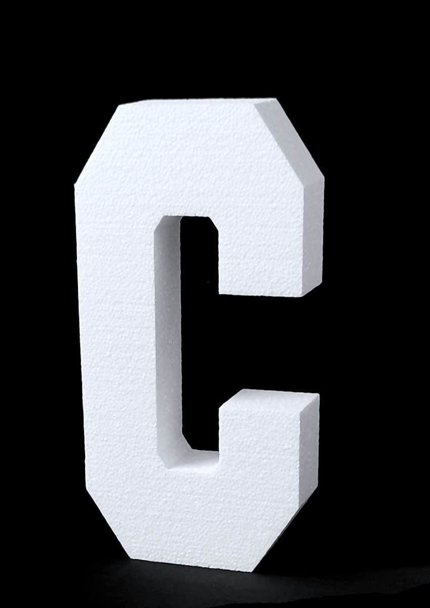 6'' H Free Standing 2'' Thick EPS Foam Letters Bottom Stable Wind Resistant for Party Signs and Games (Letter C)