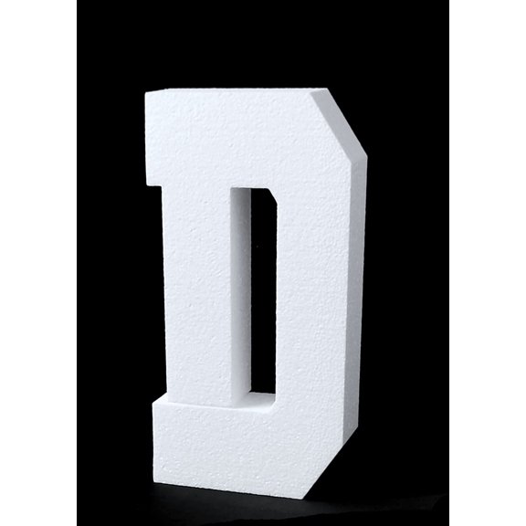 6'' H Free Standing 2'' Thick EPS Foam Letters Bottom Stable Wind Resistant for Party Signs and Games (Letter D)