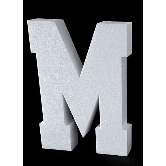 6'' H Free Standing 2'' Thick EPS Foam Letters Bottom Stable Wind Resistant for Party Signs and Games (Letter M)