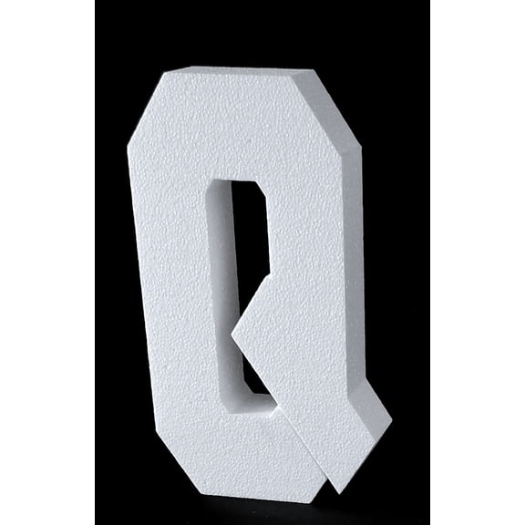 6'' H Free Standing 2'' Thick EPS Foam Letters Bottom Stable Wind Resistant for Party Signs and Games (Letter Q)