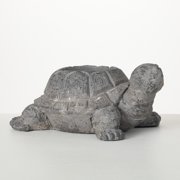 6"H Sullivans Charcoal Tortoise Planter, Gray