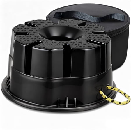 Trailer Jack Block - 6" RV Leveling Blocks with Bag, Use for Any Tongue Jack, Post, Foot, 5th Wheels, Round Square or Scissor Stabilizer, 1 Pack