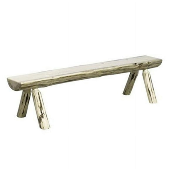 6' Half Log Outdoor Bench - Clear Lacquer