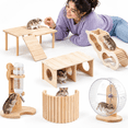 Water Distribution Platform 6 Hamsters Set Maze Wood House Climbing Ladder Wooden Bridge Tunnel ...