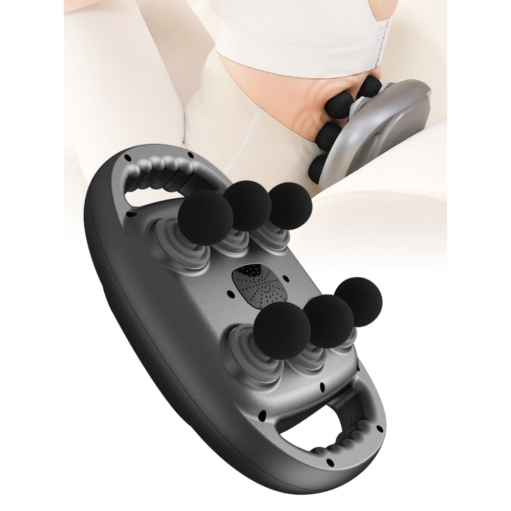 6 Head Massage Gun, 6 Head Fascia Gun with Deep Tissue with 9 Levels & 9 Modes, Portable Muscle Massage Gun for Legs, Arms, Waist, Back, Necks, Grey