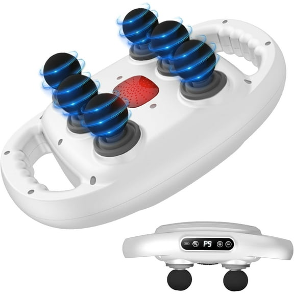 6 Head Massage Gun Deep Tissue with 9 Levels & 9 Modes, Professional Electric Massager Tool for Legs, Arms, Waist, Back - Full Body Muscle , Ideal Gifts for Women, Men, Mom, and Dad