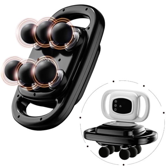 6-Head & Red Light Massage Gun Deep Massage, Cordless Percussion Muscle Massager, Electric Percussion Massage Gun Tool for Back, Leg, Muscle, 9 Intensity Levels, 23mm Amplitude, 10-Min Auto Shut-Off