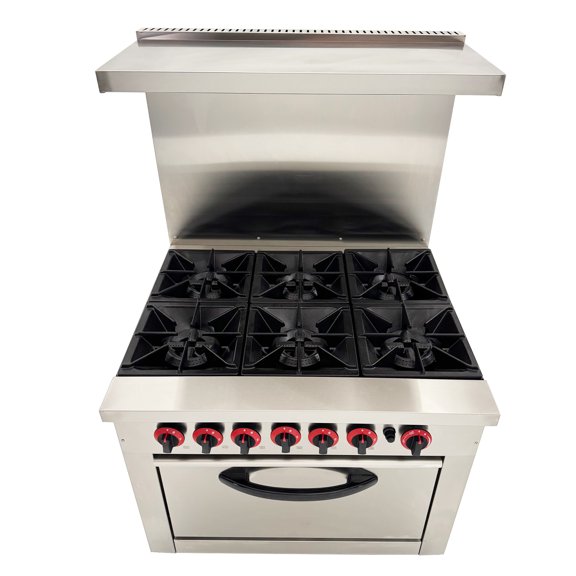 6 Heads Commercial Gas Range Kitchen Cooker Hot Plate Stove Kitchen Restaurant Oven