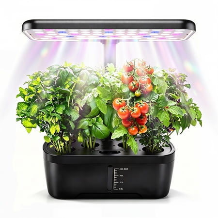 Hydroponics Growing System, 6 Pods LED Grow Light Adjustable & Auto Timer for Indoor Hydroponic Planter Grower Harvest Lettuce