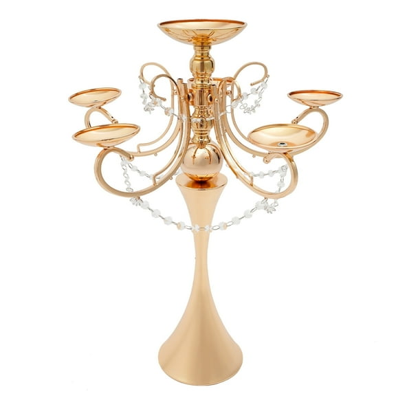 6 Heads Metal Candle Gold Holder, Wedding Candlestick Holder, Elegant Retro Candle Holder for Weddings, Home Decor, Birthdays, Engagements