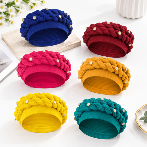 6 Headwraps For Women Pre Tied Twist Braid