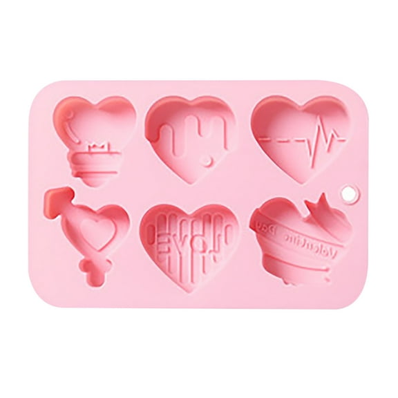 6 Heart Shaped Silicone Cake Mould With Chocolate Mould And Ice Tray