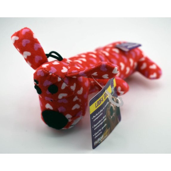 6" Heart pattern Loofa Dog Dot Toy