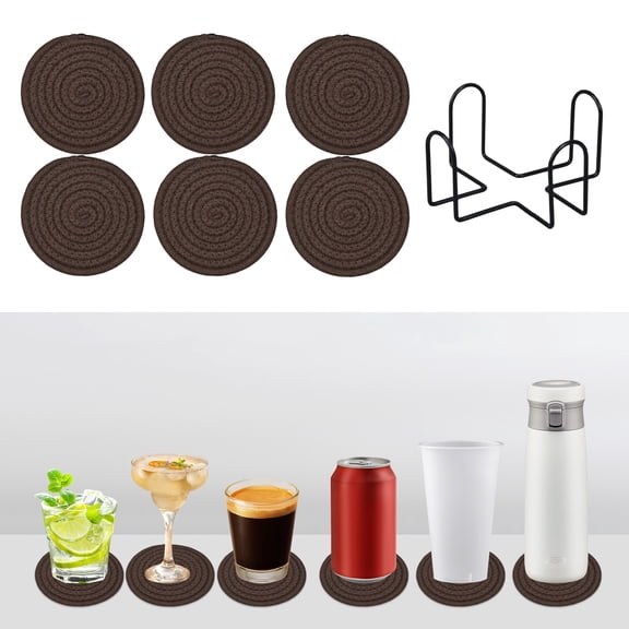 6 Heat Insulation Pads, Versatile Trivets for Kitchen, Durable Hot Pads for Cooking, Stylish Coasters for Dining, Eco-Friendly Spoon Rests (Coffee)