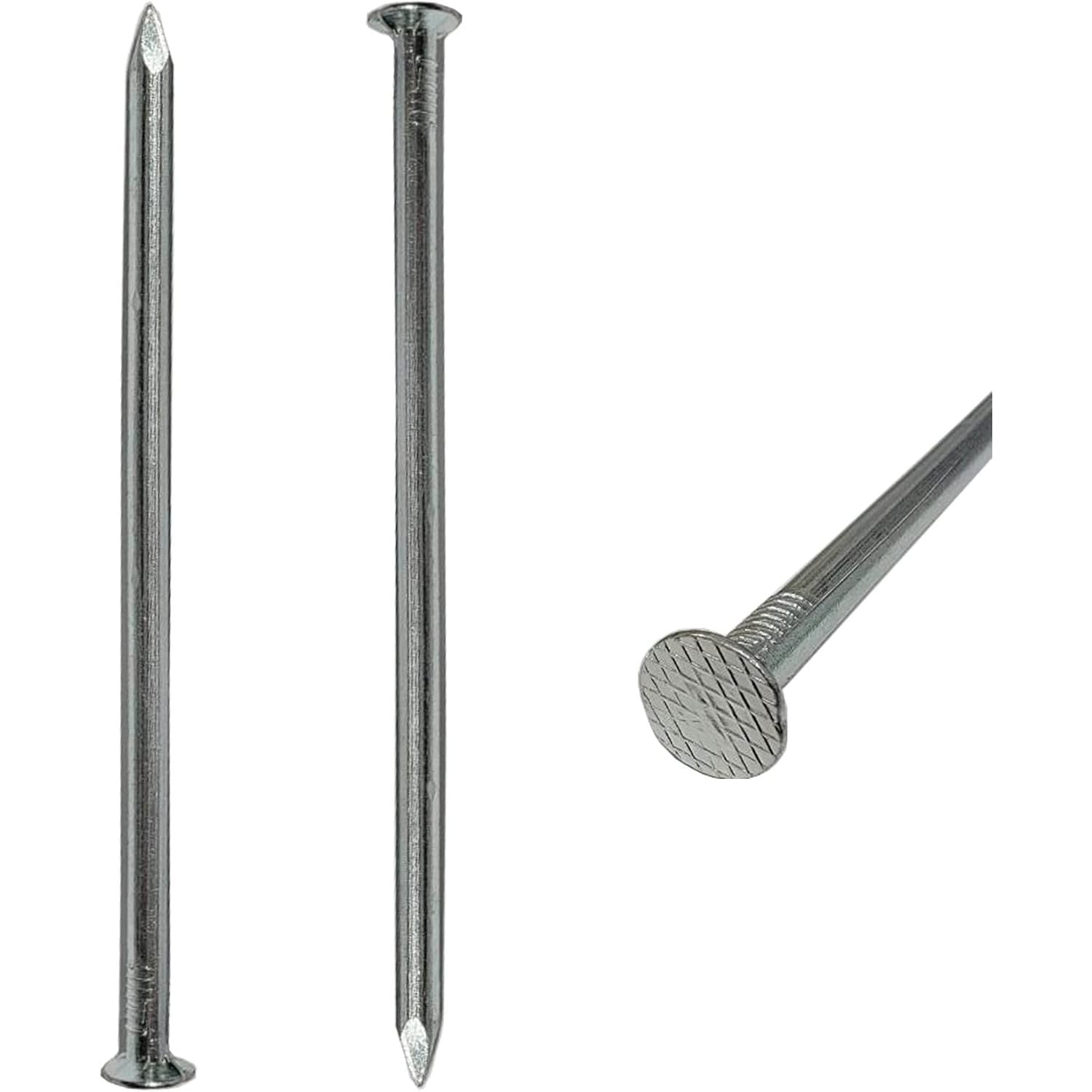 6- Heavy Duty Galvanized Spike nails, Metal Landscape stakes, for Garden, Artificial Turf Grass, Timber Log, Railroad ties, Paver Edging anchoring pins, 6 inch- 60d  Galvanized Common nails (10)