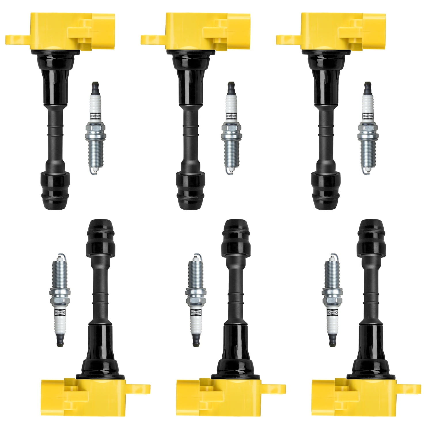 6 Heavy Duty Ignition Coils and 6 Champion Spark Plug Compatible with Nissan 350Z Frontier V6 UF349 Fits select: 2016 NISSAN FRONTIER SV/PRO-4X, 2019 NISSAN FRONTIER SV