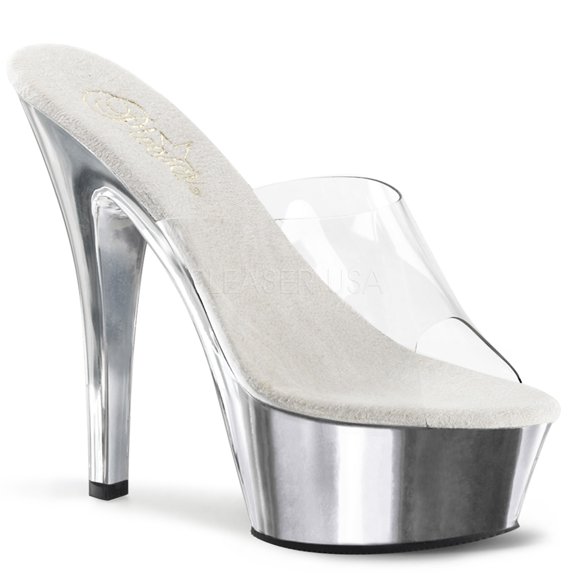 *6" Heel, 1 3/4" Chrome Plated PF Slide - Clr/Slv Chrome, 7