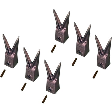 4 Hensley Style Tiger Rock Bucket Teeth With Roll Pins – X156WTL, P156 Series