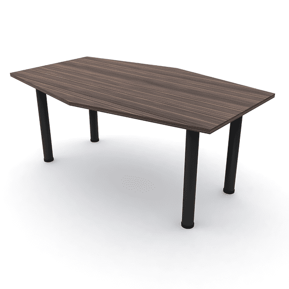 6' Hexagon Irregular Shaped Powered Conference Table  Post Legs