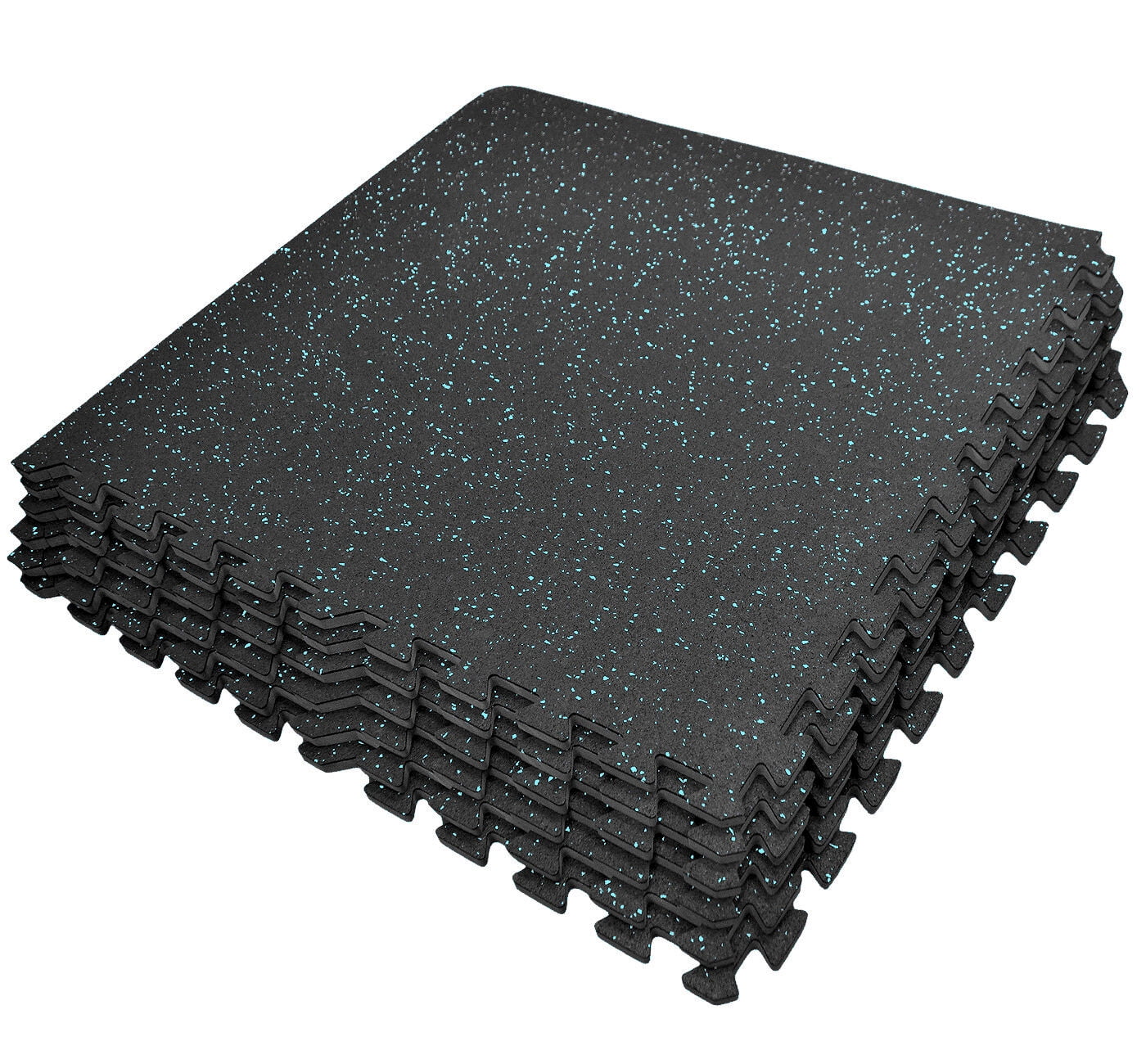 6 High Density Non-Skid Matting Floor Tiles- Interlocking EVA Foam w/ Rubber Top for Bedroom, Living Room, Office