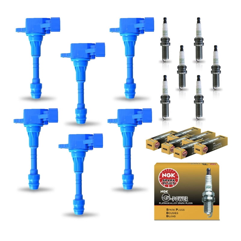 6 High Performance Ignition Coils and 6  NGK Platinum Spark Plugs Compatible with Nissan Altima UF349