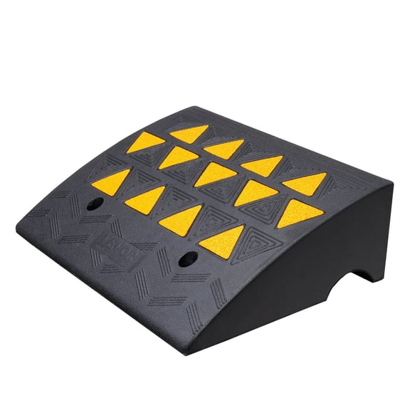 6" High Rubber Sidewalk Ramp - 15T Driveway Curb Ramp for Buses, Cars, Bikes & Wheelchairs