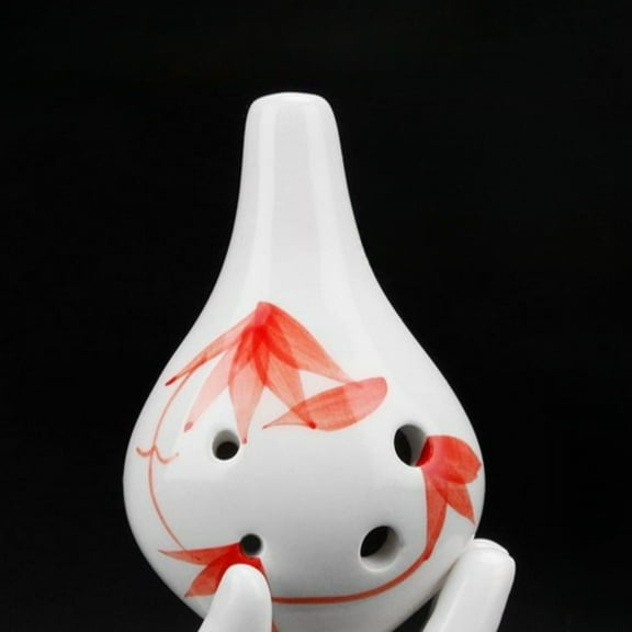 6 Hole Ceramic Ocarina Alto C Key Beginner Flute AC12 Chinese Style Wind Instrument for Practice Performance or Gift