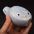 thumbnail image 1 of 6 Hole Ceramic Ocarina for Beginners C Key Midrange Student Flute Instrument Blue Crackle Glaze Design for Music Practice Gift, 1 of 8