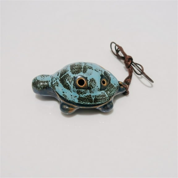 6 Hole Ceramic Turtle Flute White Porcelain Wind Instrument | Musical Instrument for Beginners | Durable Craft | Unique Design | Easy Play | 1 Piece