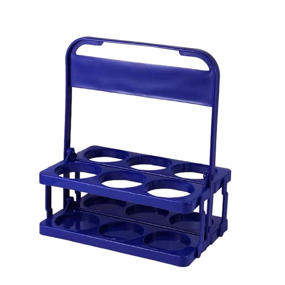 6 Hole Collapsible Drink Carrier, Foldable Beer Bottle Holder, Handheld Plastic Beverage Carrier Basket, Portable Wine Beer Transport Rack, Outdoor Drink Storage Caddy, Bottle Carrying Tote,Purple