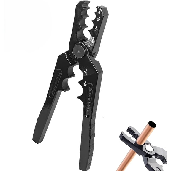 6-Hole Copper Pipe Rounding & Repair Tool, Manual Plier for 1/4" to 7/8" HVAC Refrigeration Tubing, Steel Tube Straightener (1 Pc)